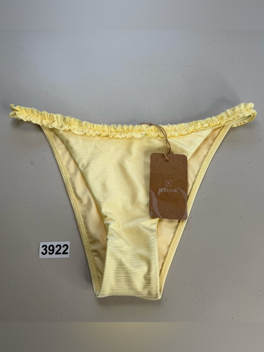 Berlook Medium Yellow Ruffled Bikini Bottom New